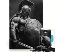 Rompecabezas de Guerrero Espartano con Espada y Escudo en Guerra para Adultos, 1000 Piezas, Juguete de lógica Mental, Suave y Relajante, Corte Firme, Lista de Deseos de Santa Claus 50x75cm