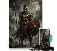 Rompecabezas de Guerrero Espartano con Lanza y Escudo para Adultos, 1000 Piezas, Smart Reason Toy Family Bond Smooth Edge Art Display 50x75cm