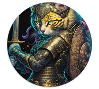 Rompecabezas de Guerrero Gato para Adultos, 1000 Piezas, Juego Interactivo Familiar, decoración del hogar, Regalo para el Cerebro 67,5 x 67,5 cm