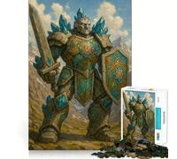 Rompecabezas de Guerrero Golem de Piedra con Espada y Escudo para Adolescentes, 1000 Piezas, Juguete de lógica Mental, Alivio del estrés, Corte Firme, Regalo de Santa Claus 50x75cm