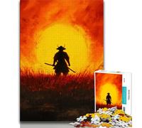 Rompecabezas de Guerrero Ninja al Atardecer, 1000 Piezas para Adultos y Adolescentes, Ideal para Pasar el rato en casa con Piezas aleatorias Que se entrelazan (50x75cm)