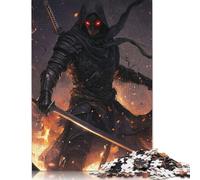 Rompecabezas de Guerrero Ninja Oscuro con imágenes Personalizables. 100% cartón Reciclado. para niños y Adultos a Partir de 12 años 1000 Piezas (38 x 26 cm).