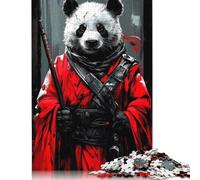 Rompecabezas de Guerrero Panda estoico, Rompecabezas Rectangular de Papel Entrelazado preciso para Adultos y niños, 1000 Piezas (75 x 50 cm)