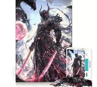 Rompecabezas de Guerrero samurái con dragón, 1000 Piezas, para Adultos Juguete cognitivo Divertido Juego de construcción de imágenes Colección de Arte (38x26cm)