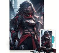 Rompecabezas de Guerrero samurái Cyberpunk para Adultos, 1000 Piezas, Mejora la Memoria, relaja la Mente, Pieza de colección de Arte de Bordes Afilados (38x52cm)