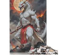Rompecabezas de Guerrero samurái dragón, Divertido Rompecabezas Rectangular de Papel para niños y Adultos a Partir de 12 años, Regalo de cumpleaños, 1000 Piezas (75 x 50 cm)