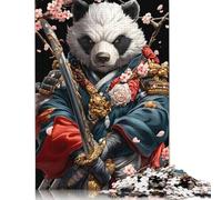 Rompecabezas de Guerrero samurái Panda Premium, 100% Reciclado, Rectangular, para Adultos y Adolescentes, 1000 Piezas (26 x 38 cm)