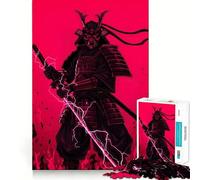 Rompecabezas de Guerrero samurái Rojo con Espada relámpago para Adultos, 1000 Piezas Refuerza la Memoria Divertido y Casual De Calidad Regalo Elegante (38x52cm)