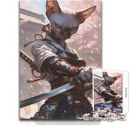 Rompecabezas de Guerrero samurái Sphynx de 1000 Piezas para Adolescentes, Juego Educativo para el Desarrollo de Habilidades, Momentos Especiales, tamaño 38x52cm