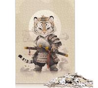 Rompecabezas de Guerrero samurái Tigre, desafío difícil, 100% cartón Reciclado, para Adultos a Partir de 12 años, 1000 Piezas (26 x 38 cm)