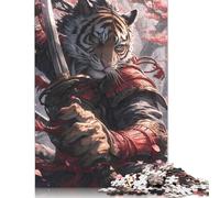 Rompecabezas de Guerrero Tigre, 100% cartón Reciclado, Ideal para Mujeres y Hombres, 1000 Piezas (26 x 38 cm)