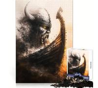 Rompecabezas de Guerrero Vikingo y Barco para Adultos, 1000 Piezas, Ejercicio Mental, Escape Tranquilo, Cierre Seguro, Bonito Regalo (50x75cm)