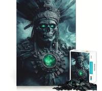 Rompecabezas de Guerreros Aztecas Antiguos para Adolescentes 1000 Piezas Juego Mental Divertido Conexión Limpia y fluida Una Forma Atractiva de Pasar el Tiempo Libre (38x26cm)