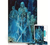 Rompecabezas de Guerreros esqueléticos en una Cueva, 1000 Piezas para Adolescentes Mejora la Memoria Divertido y Relajante Piezas de colección de Arte con Corte nítido 38x26cm