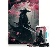 Rompecabezas de Guerreros samuráis en cerezos en Flor, 1000 Piezas, para Adolescentes, Juguete de lógica Mental, Escape Tranquilo, Arte de Bordes Finos, Coleccionable (38x26cm)