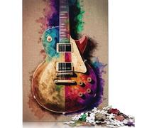 Rompecabezas de Guitarra al óleo, Rompecabezas Rectangular de Papel para niños y Adultos a Partir de 12 años, Regalo de cumpleaños, 1000 Piezas (75 x 50 cm)