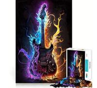 Rompecabezas de Guitarra con diseño de relámpagos Vibrantes,1000 Piezas,Juego de Habilidad Mental,Ajuste Estable,sin Piezas Que se muevan,pasatiempo Divertido para Fines de Semana Largos (38x52cm)