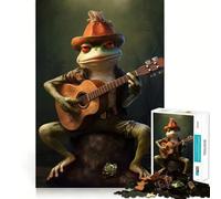 Rompecabezas de Guitarra con Forma de Rana y músico para Adolescentes, 1000 Piezas, fortalece la Memoria, Alivia la tensión, Bordes Suaves, Sorpresa navideña (50x75cm)