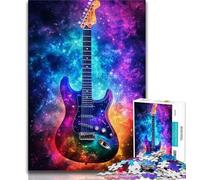 Rompecabezas de Guitarra Galaxy para Adolescentes, 1000 Piezas, para aliviar el estrés y Matar el Tiempo en casa, con póster y Hoja de Trivia a Juego, 50x75cm