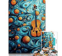 Rompecabezas de Guitarra mágica de 1000 Piezas para Adultos, Juegos de Actividades Familiares desafiantes, Juguete de Bricolaje para decoración de Pared del hogar, Regalos de 38x26cm