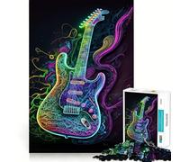 Rompecabezas de Guitarra neón para Adolescentes, 1000 Piezas, Juego Inteligente, Relajante, para armar, un Regalo Encantador (38x26cm)
