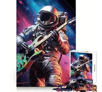 Rompecabezas de Guitarra y Astronauta Celestial para Adultos,1000 Piezas,para Practicar el razonamiento,pasatiempo Tranquilo,Bordes de Primera Calidad, Navidad (38x52cm)