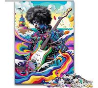 Rompecabezas de Guitarrista psicodélico para Adultos, 1000 Piezas, desafío de Inteligencia Cerebral, Juguetes adictivos, Regalos de cumpleaños para Mayores de 14 años 26x38cm