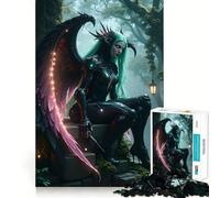 Rompecabezas de Hada Oscura Alada en el Bosque para Adolescentes 1000 Piezas Estimula la Mente Divertido Corte Limpio Componentes Resistentes Actividad Conmovedora para Compartir (38x26cm)