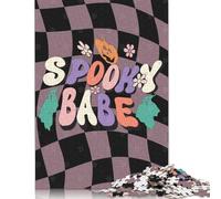 Rompecabezas de Halloween de 1000 Piezas de Spooky Babe para Adolescentes, Rompecabezas de Madera para Adultos, Juego Educativo, Juguete de desafío, 1000 Piezas (75 x 50 cm)