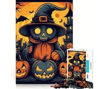 Rompecabezas de Halloween de 1000 Piezas para Adultos y Adolescentes Juguete para Pensar y reflexionar Alivia el estrés Regalo navideño de Corte Limpio (50x75cm)