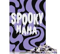 Rompecabezas de Halloween de 500 Piezas de Spooky Mama para Adolescentes, Rompecabezas de Madera para Adultos, Juegos educativos para el hogar, Juguetes de Bricolaje, 500 Piezas (52 x 38 cm)