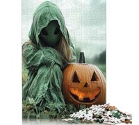 Rompecabezas de Halloween de Extraterrestre con Calabaza, desafío difícil, 100% cartón Reciclado, para Mujeres y Hombres, 1000 Piezas (75 x 50 cm)