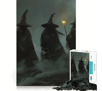 Rompecabezas de Halloween de Las Tres Brujas para Adolescentes, 1000 Piezas, Juguete para ejercitar la Mente, fácil y Divertido de armar, Regalo Ideal 38x26cm