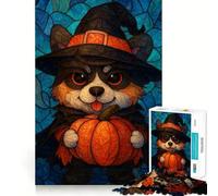Rompecabezas de Halloween para adolescentes con diseño de Corgi adorable y espeluznante, 1000 piezas Refuerza la memoria Sencillo, divertido, de calidad, con bordes brillantes Regalo memorable 38x52cm