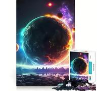 Rompecabezas de Hielo y Fuego del Planeta Espacial para Adultos, 1000 Piezas, Juguete de lógica, antiestrés, Corte de precisión, Regalo para Festivales (38x26cm)