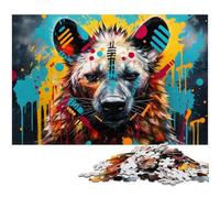 Rompecabezas de hienas de Colores, 1000 Piezas para Adultos, desafiante, Ideal para Decorar el hogar o la Oficina, 50 x 75 cm / 19,68 x 29,52 Pulgadas.