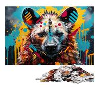 Rompecabezas de hienas de Colores, 1000 Piezas para Adultos, Rompecabezas difíciles para Actividades en casa, Regalo de cumpleaños, Regalo de Viaje, 26 x 38 cm / 10,23 x 14,96 Pulgadas.