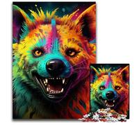 Rompecabezas de hienas de Colores para Adultos, 1000 Piezas, Juego Interactivo Familiar, Juego de Actividades Familiares, 26x38cm/10,23x14,96 Pulgadas.