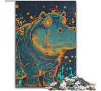 Rompecabezas de hipopótamos de fantasía para Adultos, 1000 Piezas, Juegos educativos, decoración del hogar, Ideal para Decorar el Escritorio (50x75cm)