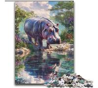 Rompecabezas de hipopótamos de la Jungla para Adultos, 2000 Piezas, Juego Familiar antiestrés, desafío difícil, Regalo para Amigos y Familiares (70x100cm)
