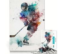 Rompecabezas de Hockey sobre Hielo de 1000 Piezas para Adolescentes Desarrolla la Mente y estimula el Tiempo Libre Bordes precisos Regalo Original 38x26cm