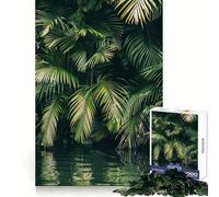 Rompecabezas de Hojas de Palmera Tropical y Agua para Adultos, 1000 Piezas, Habilidad analítica, Entretenimiento Ligero, ensamblaje preciso, Regalo navideño (38x52cm)