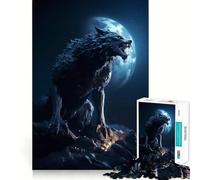 Rompecabezas de Hombre Lobo de 1000 Piezas para Adultos, Juguete de lógica Fuerte, Alivio de la ansiedad, Borde Transparente, Regalo para Festivales 50x75cm