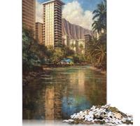 Rompecabezas de Honolulu con Encanto de EE. UU., desafiante y Estimulante, de cartón 100% Reciclado, Ideal para Adultos y niños, 1000 Piezas (38 x 26 cm)