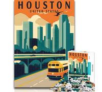 Rompecabezas de Houston, Texas, de 1000 Piezas, Ideal para Adolescentes, Regalos de cumpleaños y decoración de Pared a Partir de 14 años 26x38cm