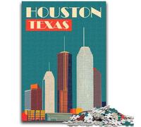 Rompecabezas de Houston, Texas, para Adultos y Adolescentes Ideal para armar y Regalar a Toda la Familia 14 1000 Piezas (50x75cm)