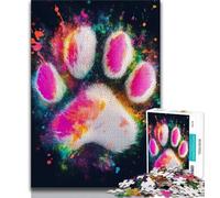 Rompecabezas de Huellas de Perro de Colores para Adultos 1000 Piezas decoración artística de Pared y Regalo de cumpleaños para Amigos Oficina en casa 38x26cm