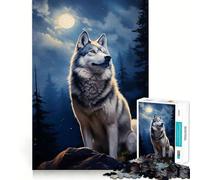 Rompecabezas de Husky Siberiano Nocturno de 1000 Piezas para Adolescentes Mejora la Memoria Divertido y Relajante Piezas de colección de Arte con Corte nítido 38x52cm