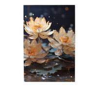 Rompecabezas de imagen de loto blanco bohemio. Rompecabezas de madera para adultos y niños, decoraciones desafiantes de rompecabezas