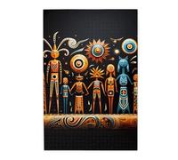 Rompecabezas de imagen de tótem primitivo. Rompecabezas de madera para adultos, regalo único de decoración de pared